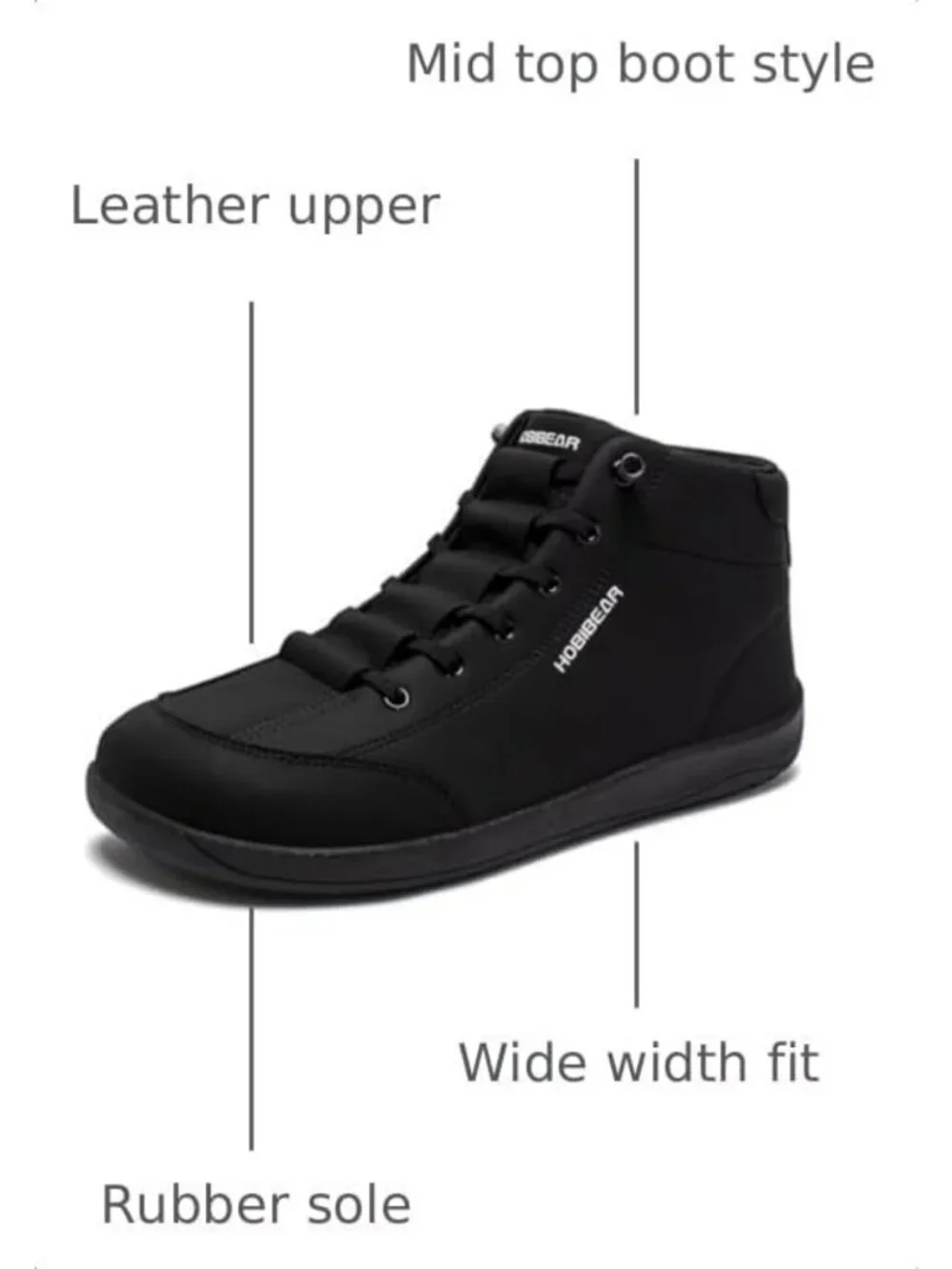 Stylish Leather Barefoot Boots | Zero-Drop Minimalist Mid Top Walking Shoes